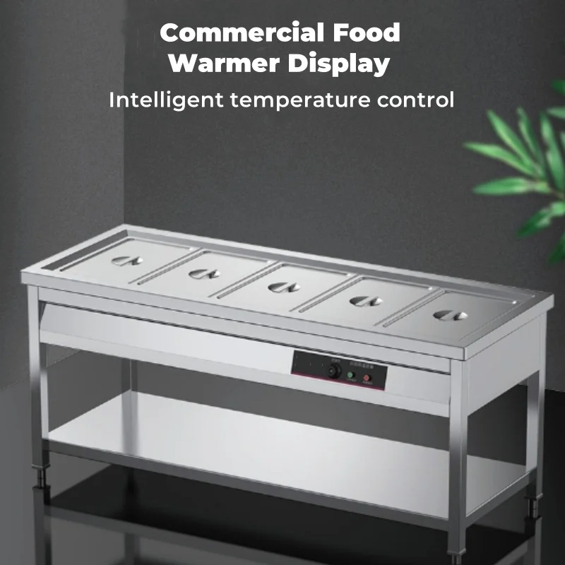 Bain Marie Food Warmer - Voedselwarmer met display, roestvrijstalen bain-marie buffetkachel,