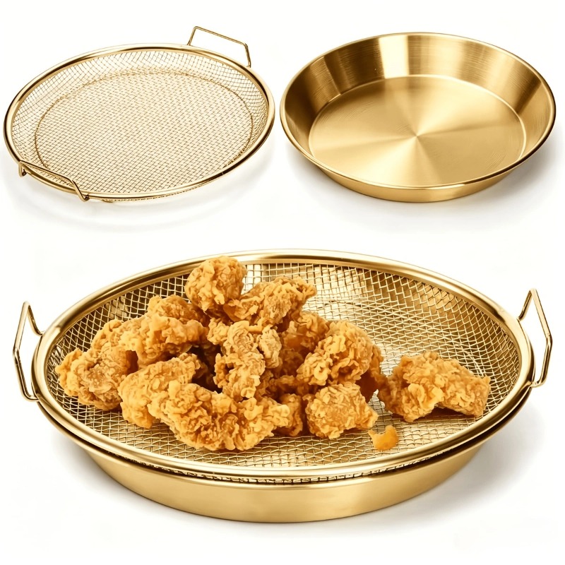 Commercial Kitchen Appliance - Gouden Heavy Duty Frituurmandje met Gaas,
