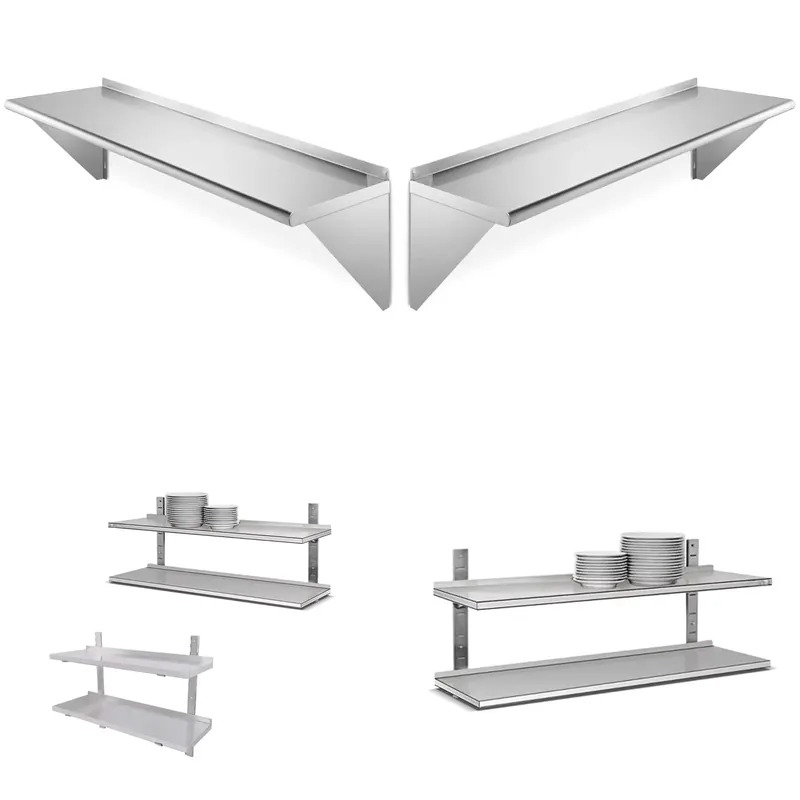 Wall Shelf Commercial Kitchen - Op maat gemaakte 304 roestvrijstalen commerciële