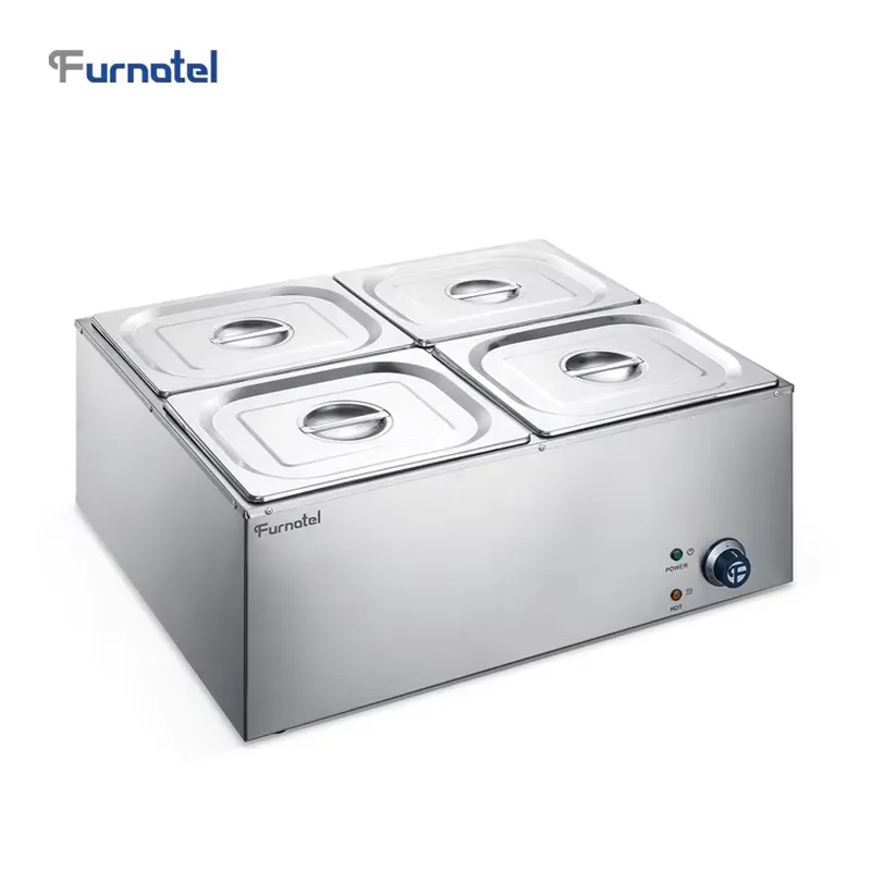 Bain Marie Food Warmer - RVS Elektrische Voedselwarmers 4-delige Set Bain