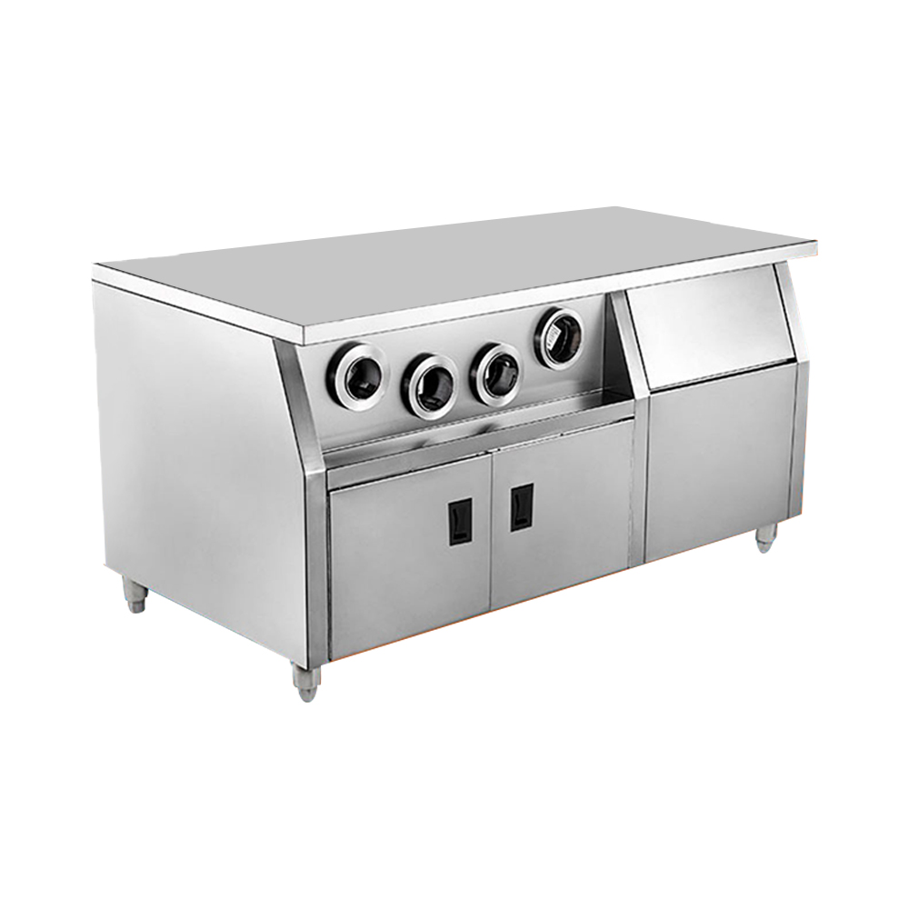 Commercial Kitchen Island On Wheels - Roestvrij staal fastfood en restaurant Commercieel