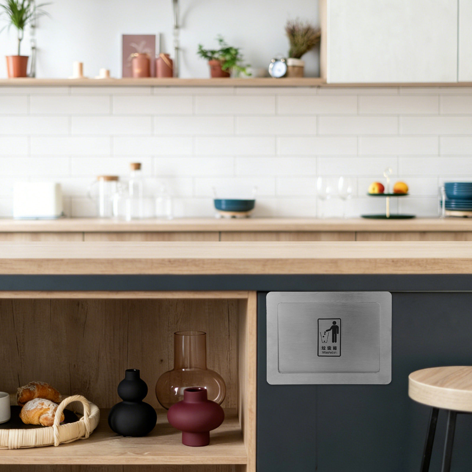 Commercial Kitchen Wall Covering - Inbouw afvalgootdeksel van roestvrij staal met