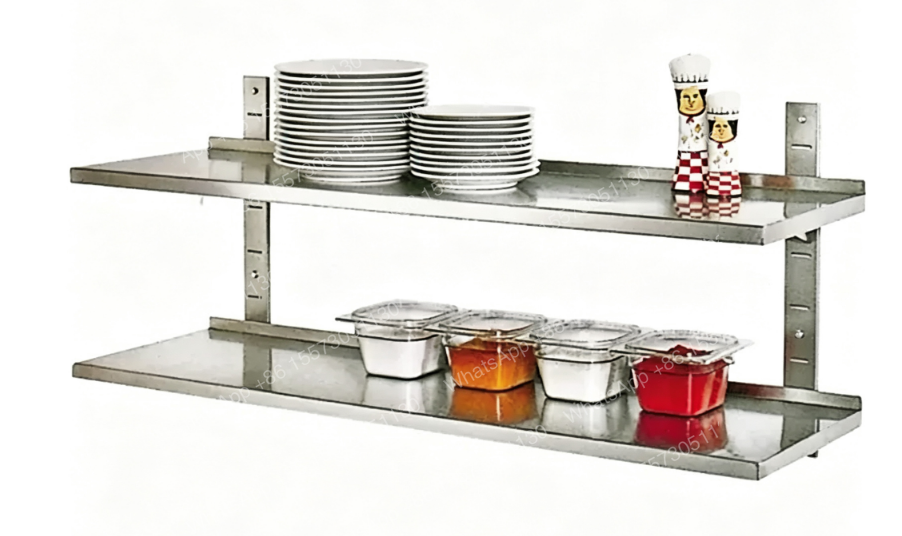 Wall Shelf Commercial Kitchen - Industriële keukenuitrusting roestvrijstalen dubbele plank commerciële