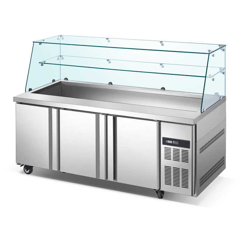 Commercial Kitchen Refrigerator - # Commerciële roestvrijstalen keukenkoelapparatuur Saladewerkbank Koelkast