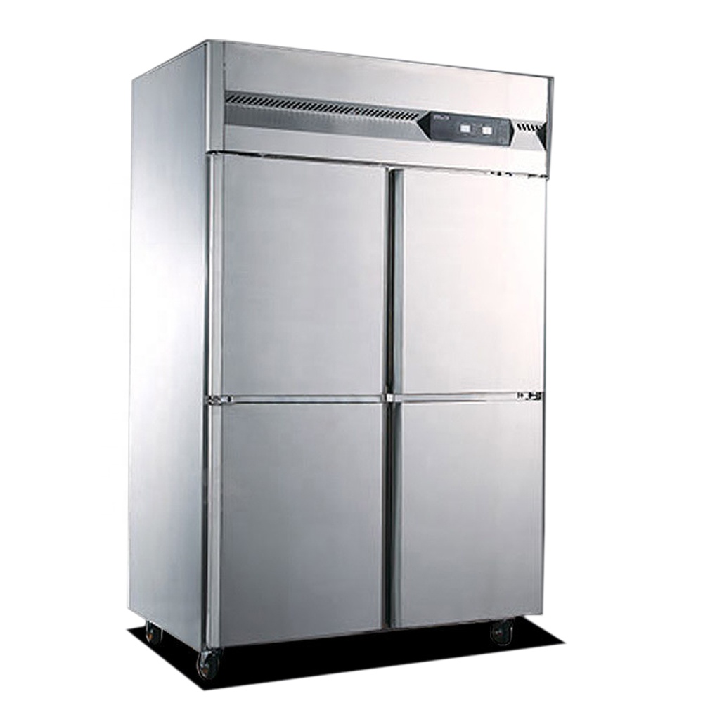 Commercial Kitchen Refrigerator - RVS keukenkoelkast met 4-deurs vriezer, commercieel,