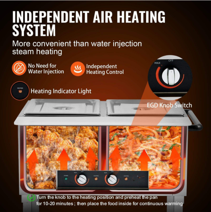 Commerciële elektrische stoomt - Bain Marie Food Warmer recensie en prijs