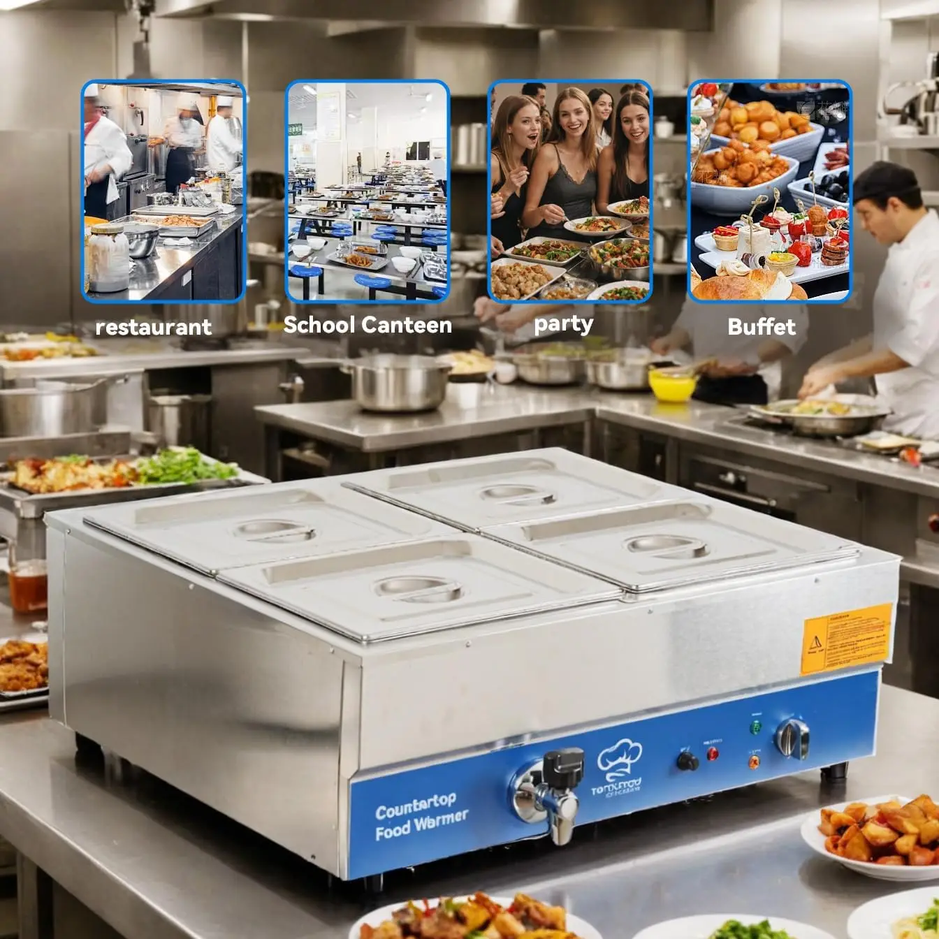ETL-gecertificeerde commerciël - Bain Marie Food Warmer recensie en prijs