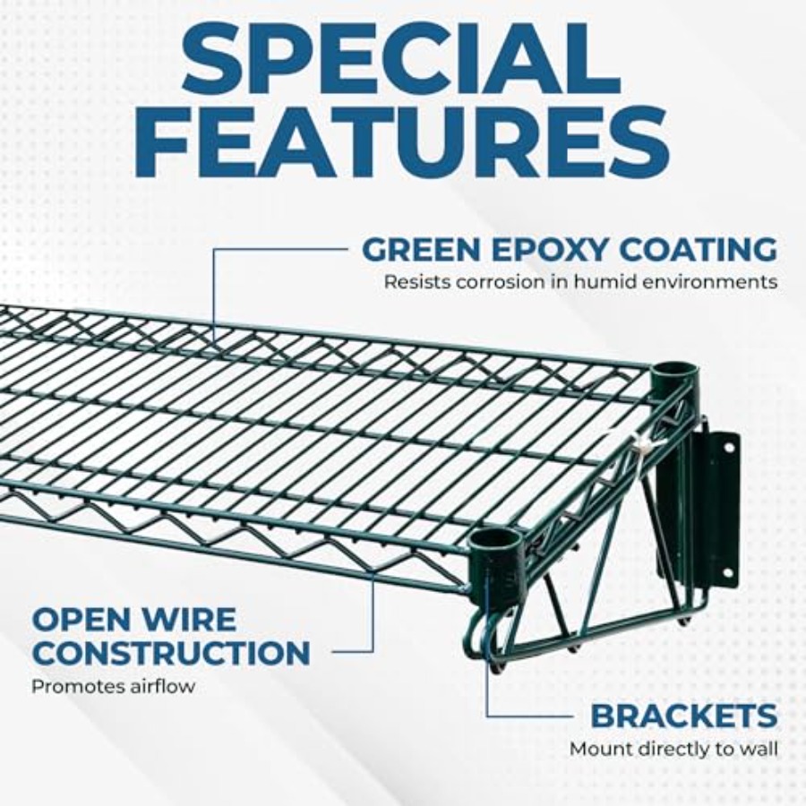 48x14 Epoxy-gecoate groene dra - Wall Shelf Commercial Kitchen recensie en prijs
