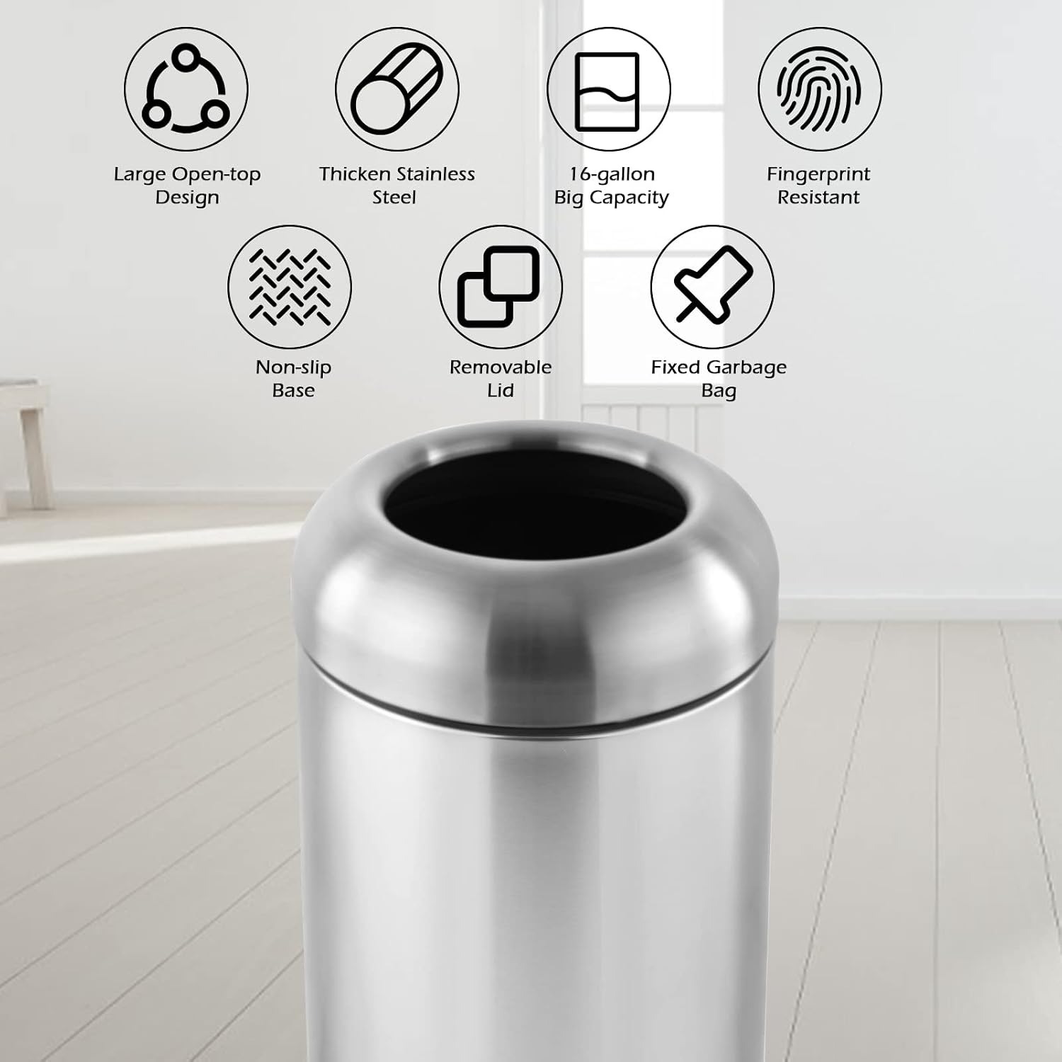 Grote roestvrijstalen afvalbak - Commercial Kitchen Garbage Disposal recensie en prijs