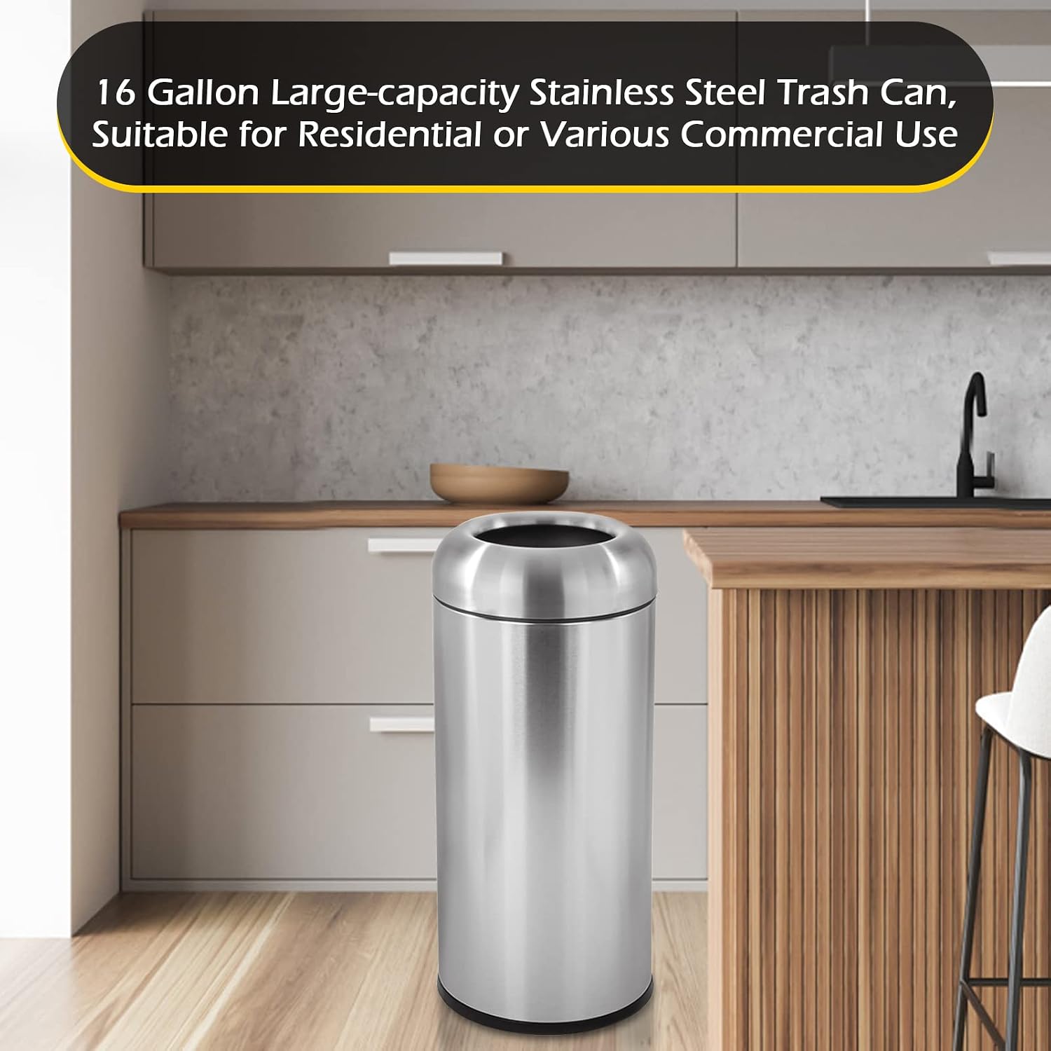 Grote roestvrijstalen afvalbak - Commercial Kitchen Garbage Disposal recensie en prijs